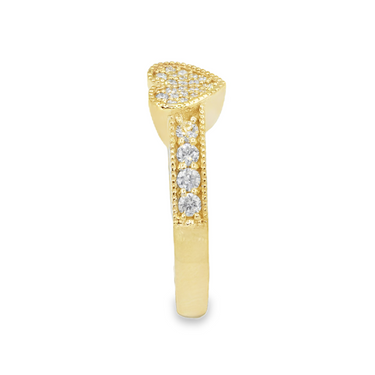14K Solid White Gold Womens Diamond Heart Ring 0.32 Ctw